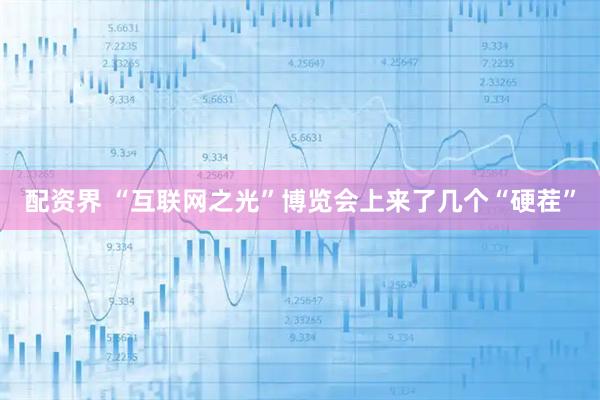 配资界 “互联网之光”博览会上来了几个“硬茬”