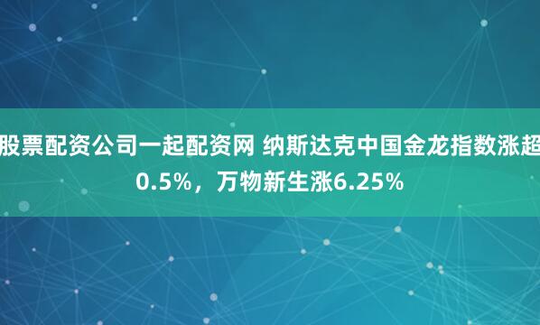 股票配资公司一起配资网 纳斯达克中国金龙指数涨超0.5%，万物新生涨6.25%